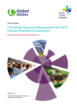 Final Water Resource Management Plan 2019 Habitats Regulations