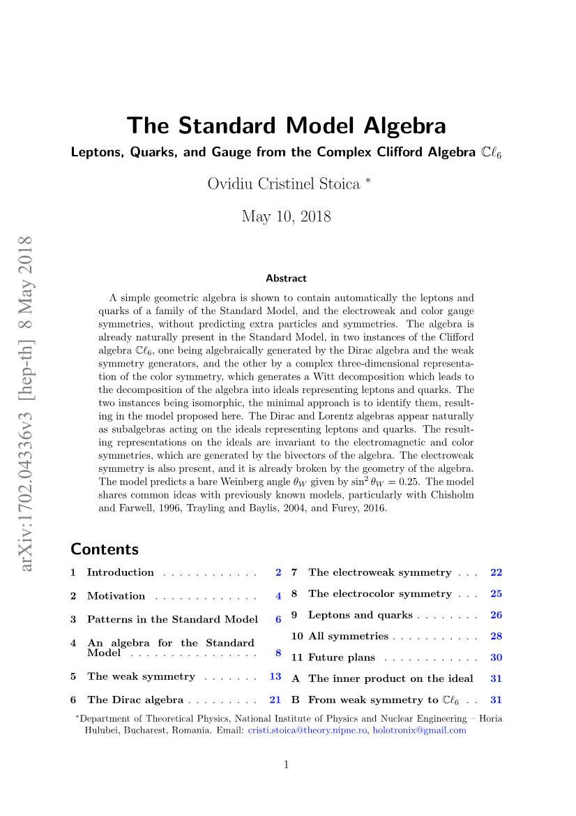 The Standard Model Algebra