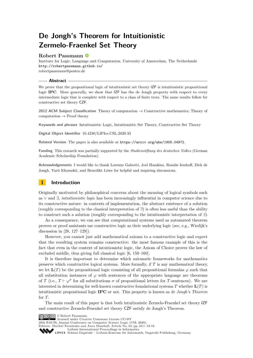 De Jongh's Theorem for Intuitionistic Zermelo-Fraenkel Set Theory