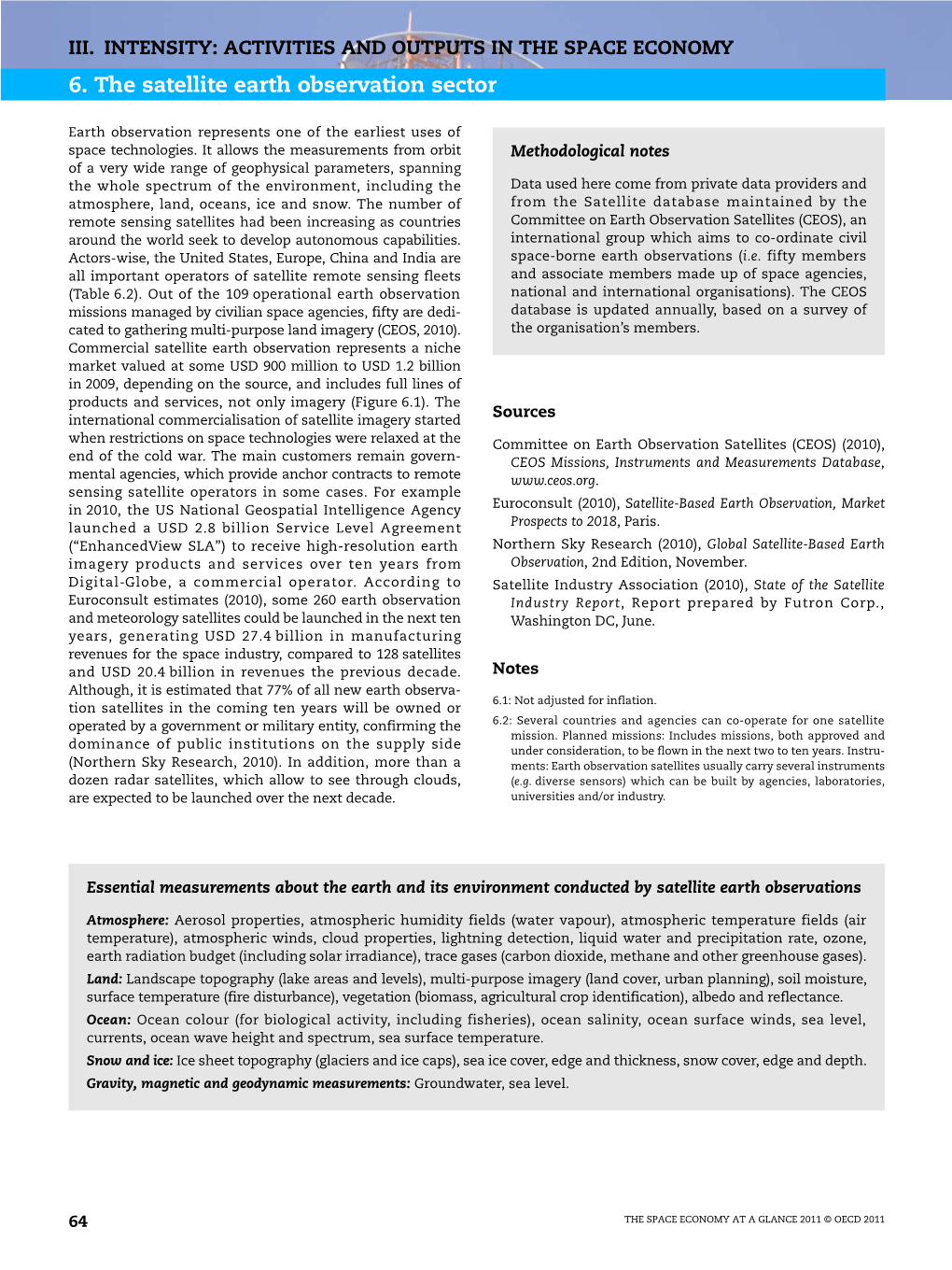 6. the Satellite Earth Observation Sector