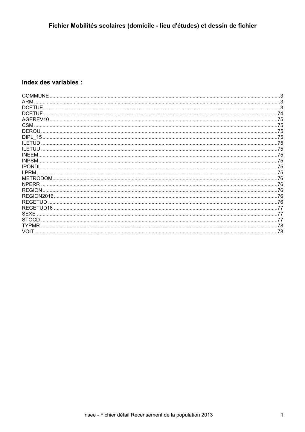 Fichier Mobilités Scolaires (Domicile - Lieu D'études) Et Dessin De Fichier