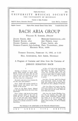Bach Aria Group W Illiam H