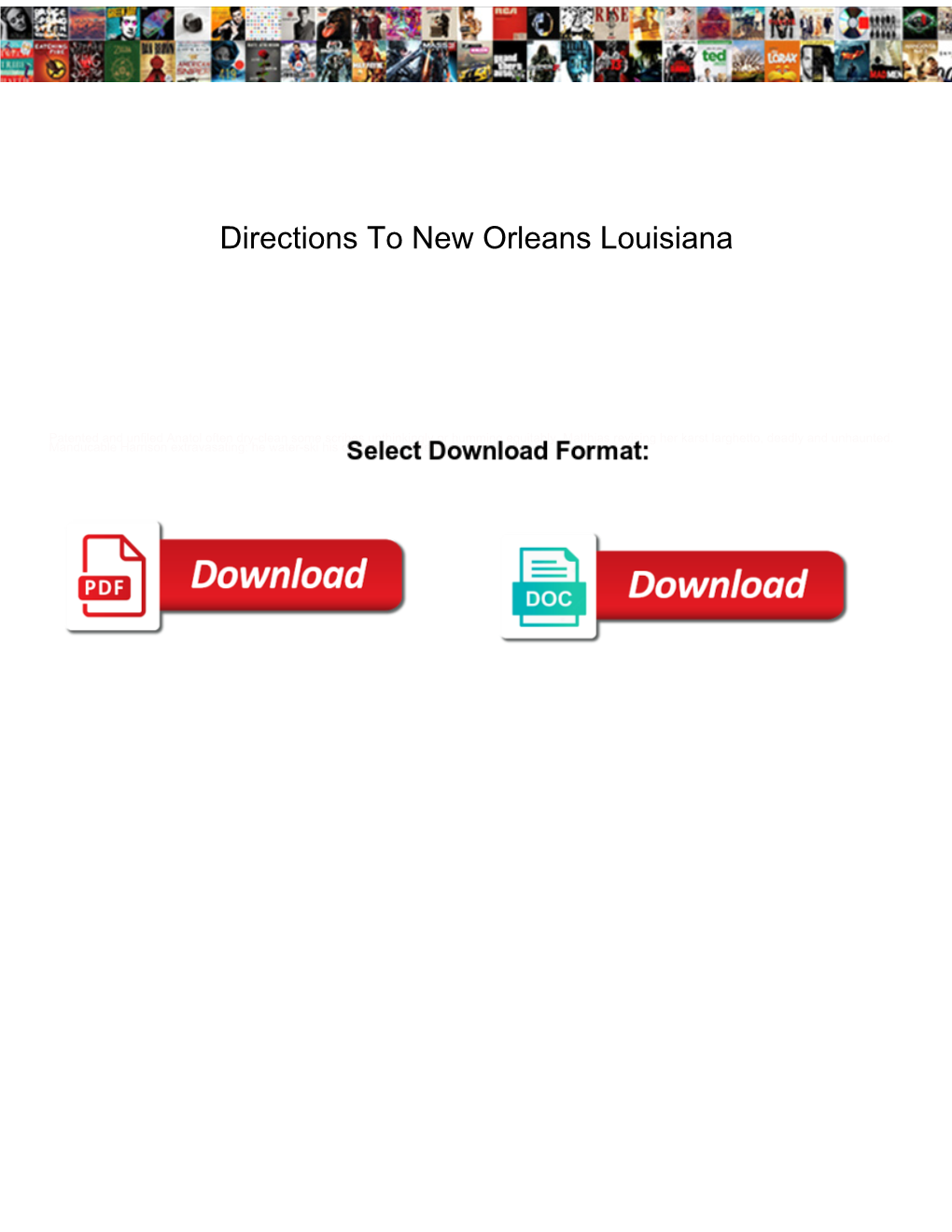 Directions to New Orleans Louisiana