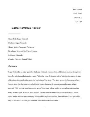 Game Narrative Review
