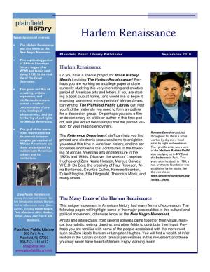Harlem Renaissance Special Points of Interest
