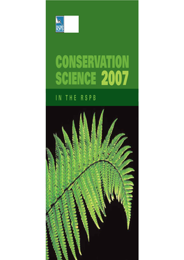 Conservation Science in the RSPB 2007