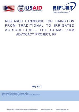 Research Handbook on Transition from Traditional to Irrigated Agriculture