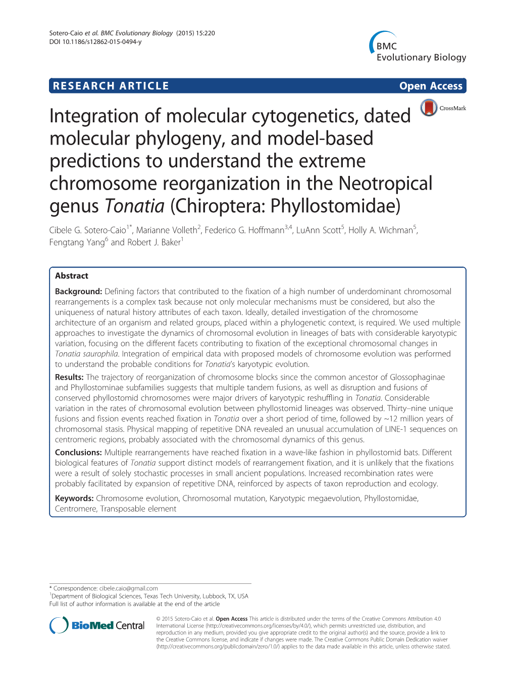 Integration of Molecular Cytogenetics, Dated Molecular Phylogeny, And