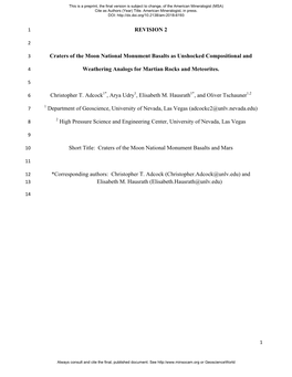 REVISION 2 Craters of the Moon National Monument Basalts As
