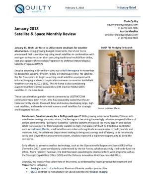 January 2018 Satellite & Space Monthly Review