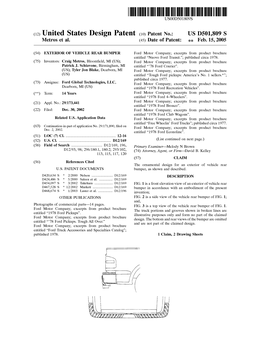(12) United States Design Patent (10) Patent No.: US D501,809 S Metros Et Al