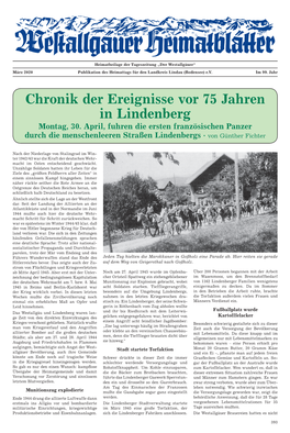 Chronik Der Ereignisse Vor 75 Jahren in Lindenberg Montag, 30