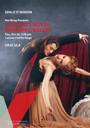 CANADA's ROYAL WINNIPEG BALLET Thu, Oct 20, 7:30 Pm Carlson Family Stage