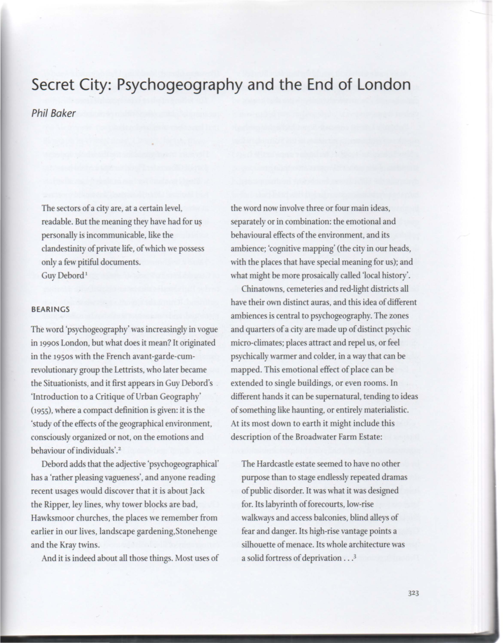 Secret City: Psychogeography and the End of London