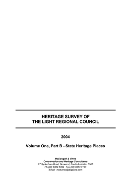 Heritage Survey of the Light Regional Council