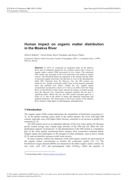 Human Impact on Organic Matter Distribution in the Moskva River