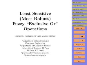 Least Sensitive (Most Robust) Fuzzy “Exclusive Or” Operations