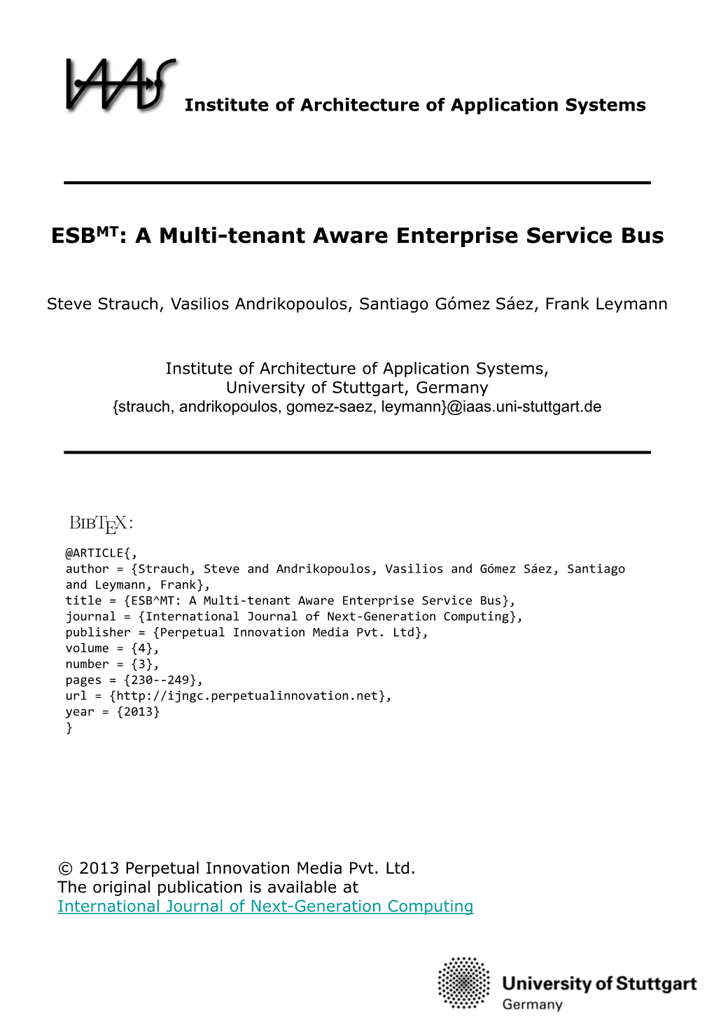 ESBMT: a Multi-Tenant Aware Enterprise Service Bus