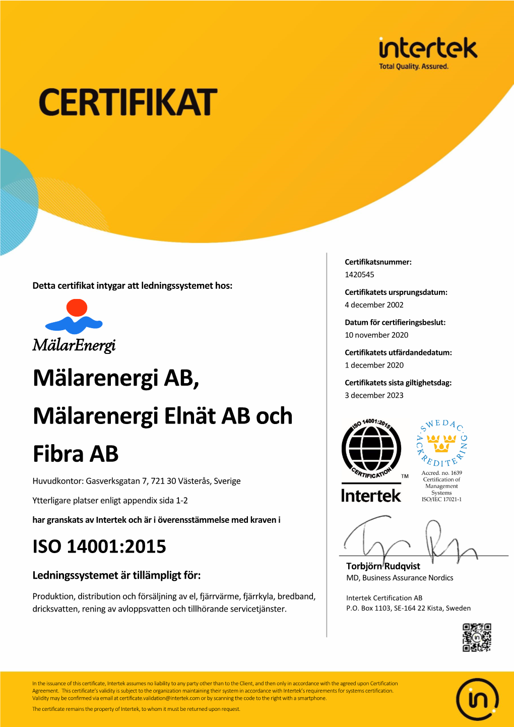 Certifikat 14001