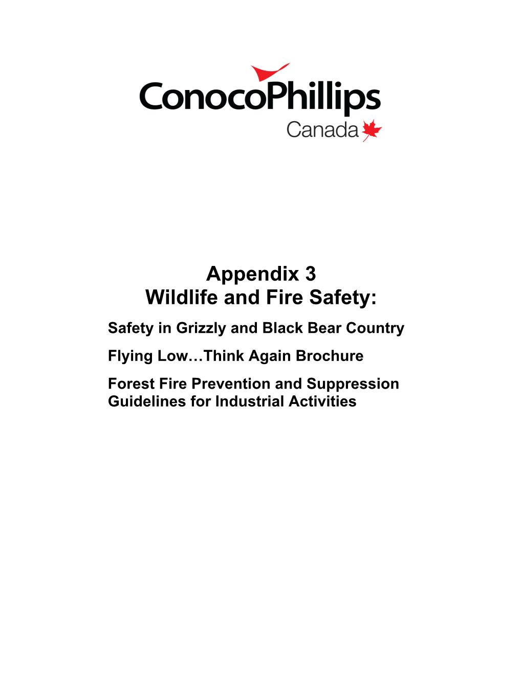 Appendix 3 Wildlife and Fire Safety
