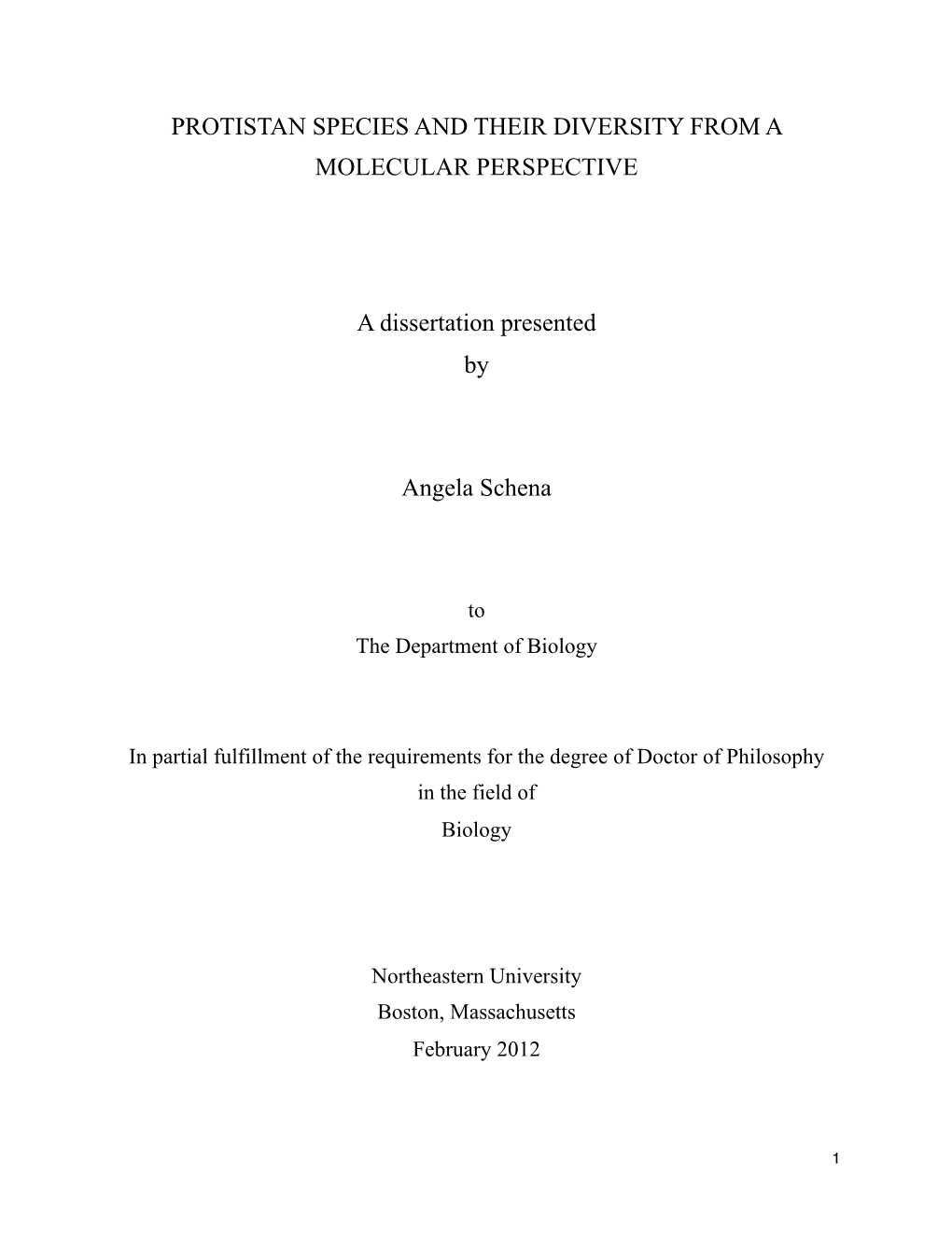 Protistan Species and Their Diversity from a Molecular Perspective