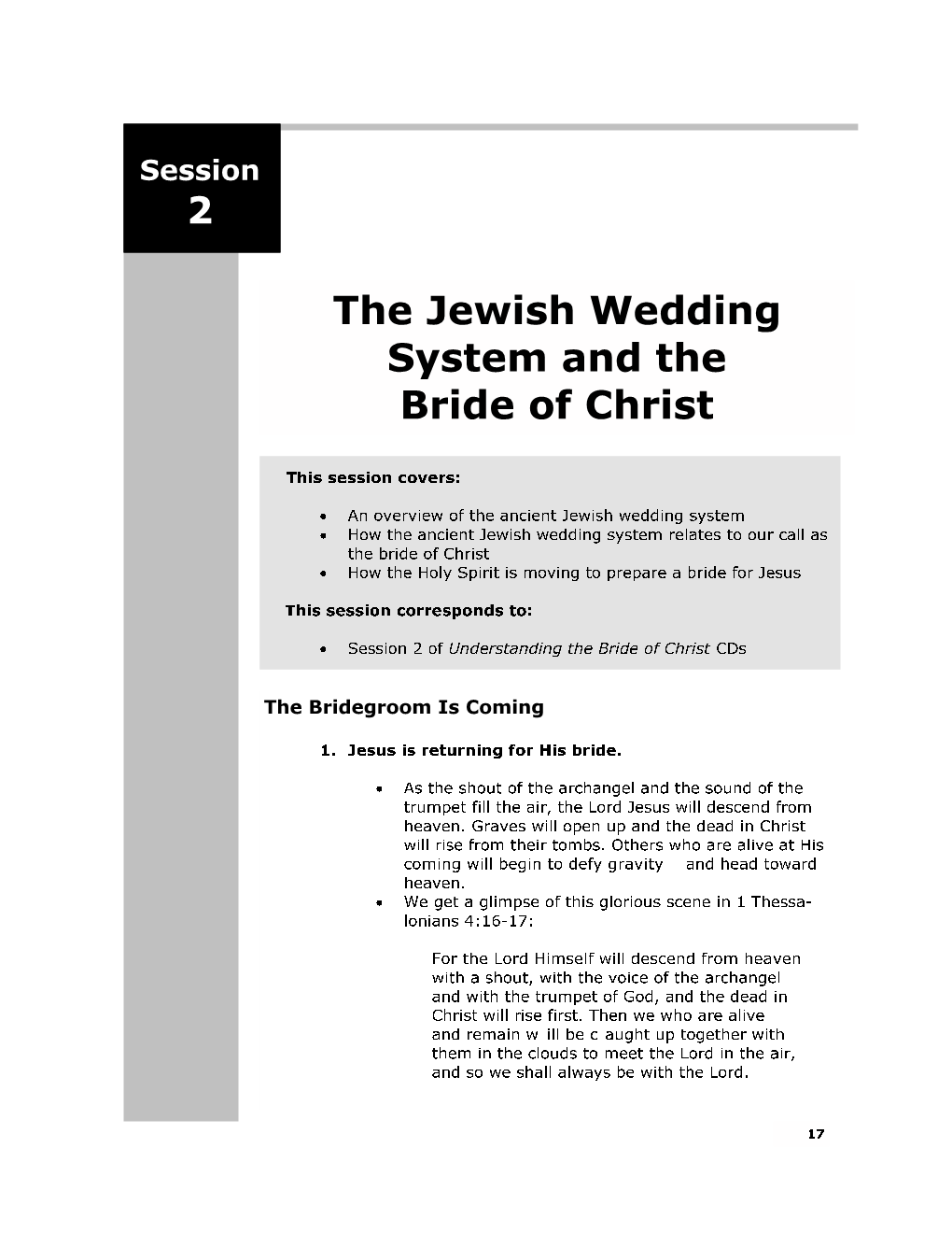 The Jewish Wedding System and the Bride of Christ