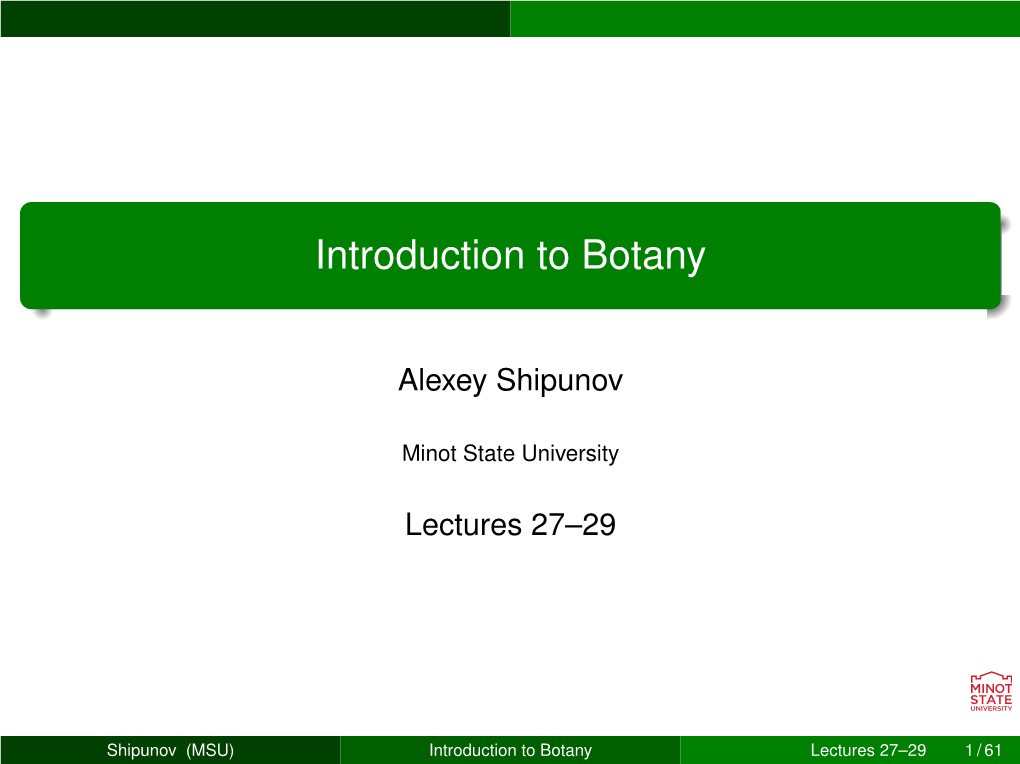 Introduction to Botany