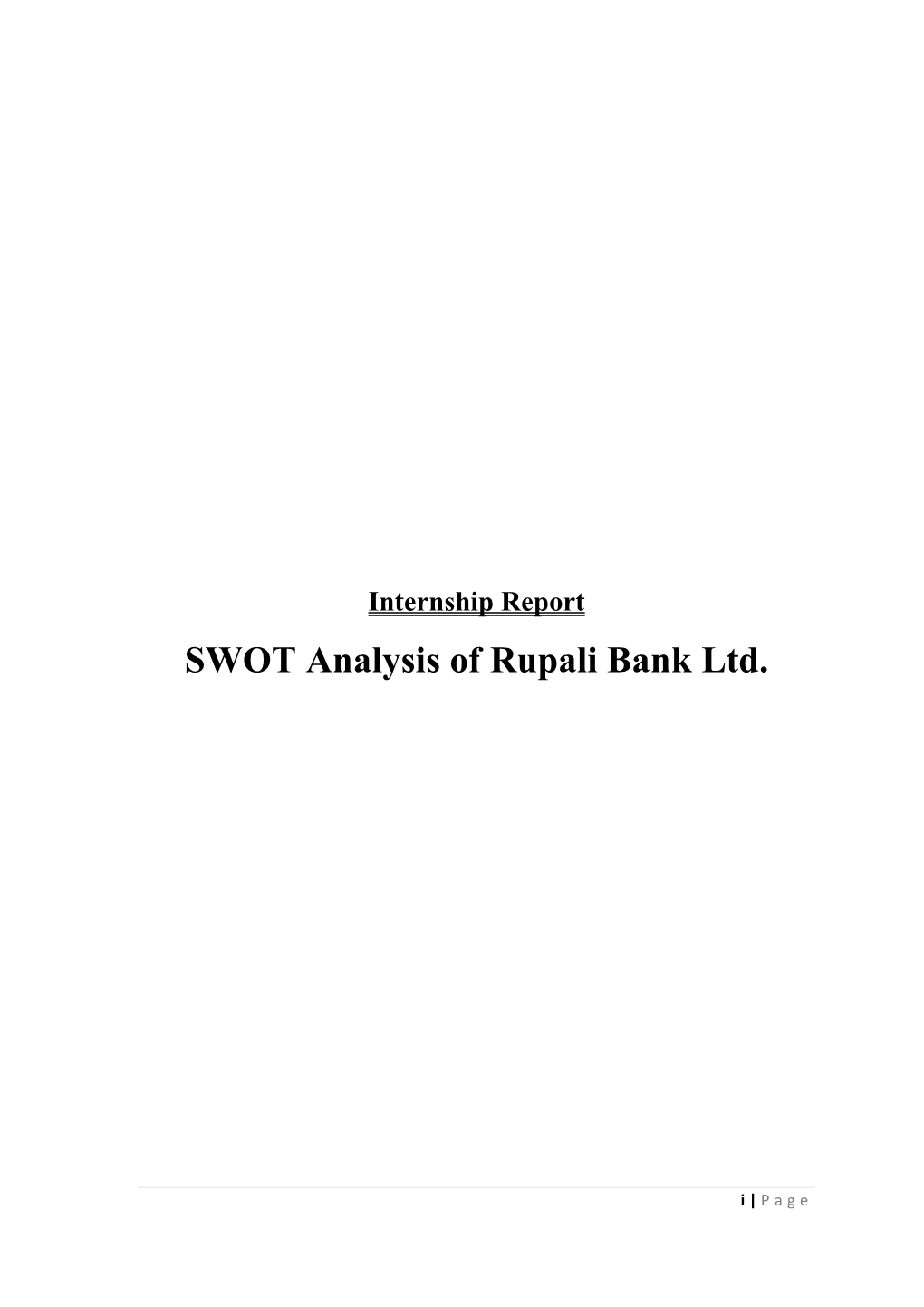 SWOT Analysis of Rupali Bank Ltd