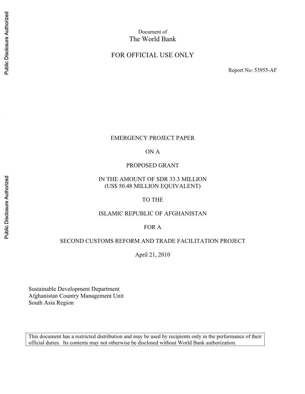 World Bank Document