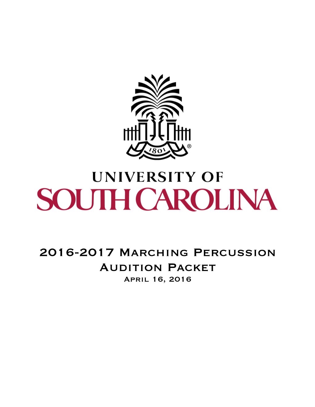 2016-2017 Marching Percussion Audition Packet April 16, 2016