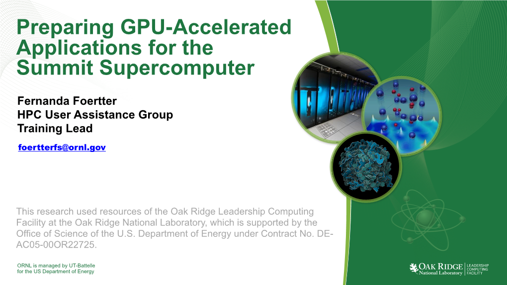 Preparing GPU-Accelerated Applications for the Summit Supercomputer