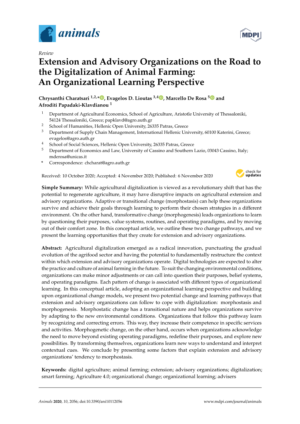 Extension and Advisory Organizations on the Road to the Digitalization of Animal Farming: an Organizational Learning Perspective