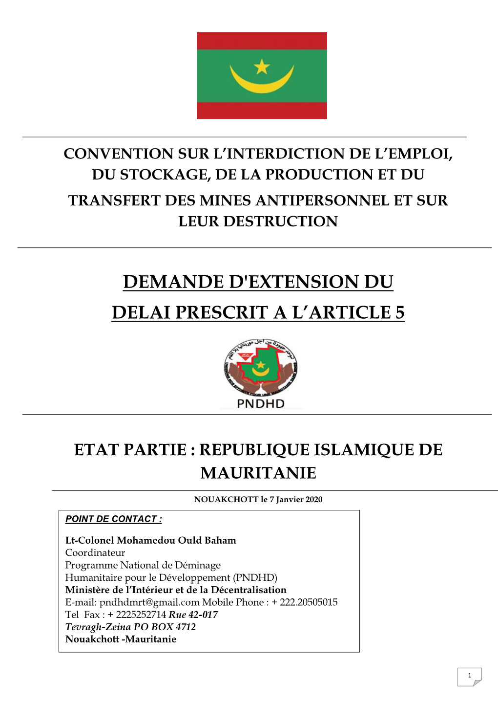 Demande D'ext Delai Prescrit a Demande D'extension Du Delai Prescrit a L'article 5 Tension Du a L'article 5