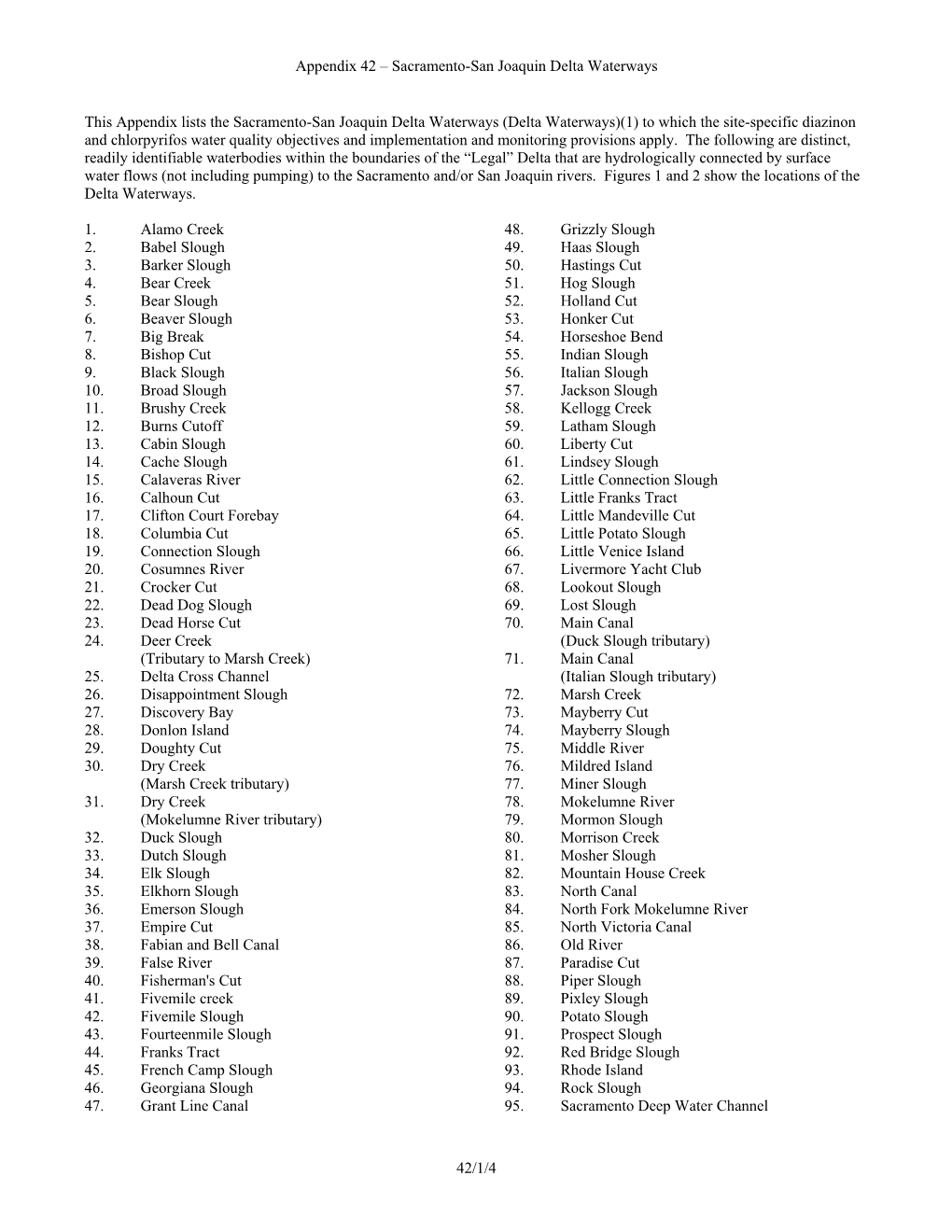 Appendix 42 Sacramento-San Joaquin Delta Waterways