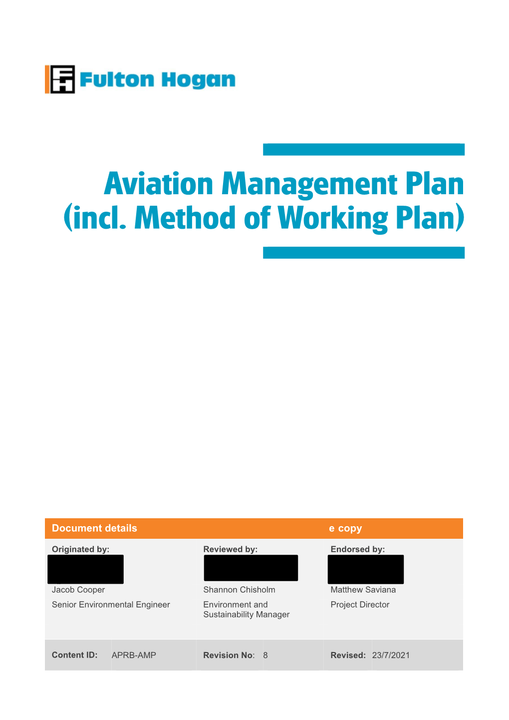 Albion Park Rail Bypass Aviation Management Plan Part 1 July 2021