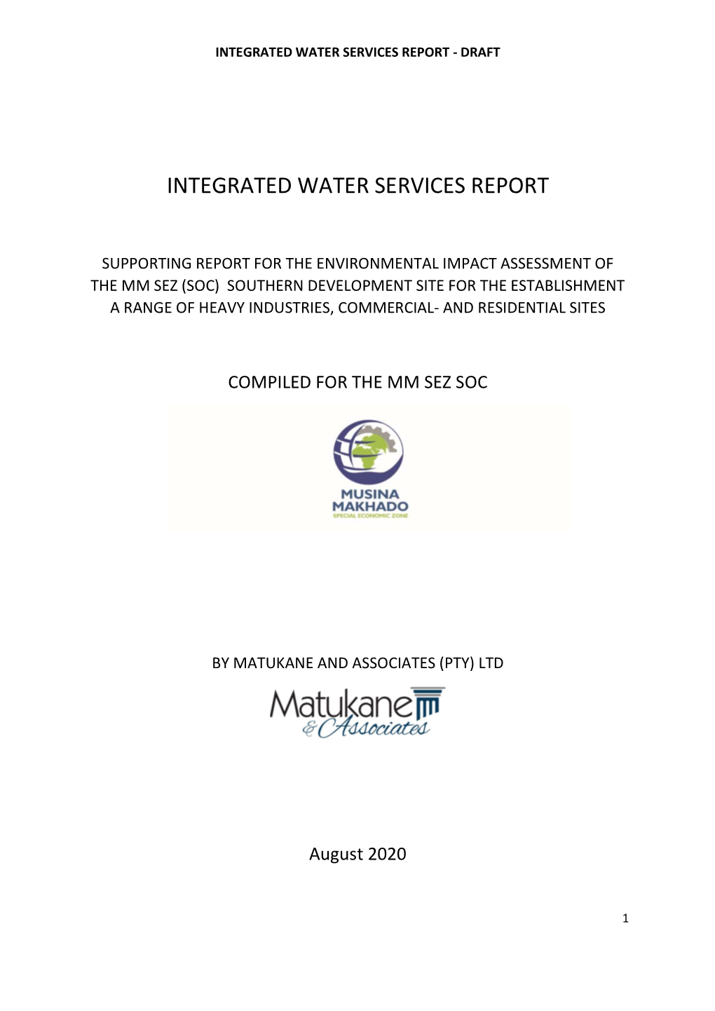 Integrated Water Services Report - Draft