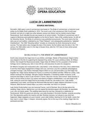 Lucia Di Lammermoor Source Material