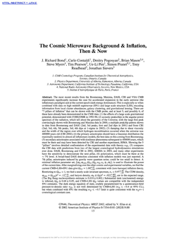 The Cosmic Microwave Background & Inflation