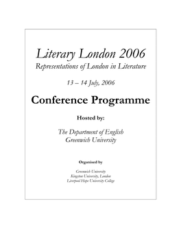 2006 Representations of London in Literature