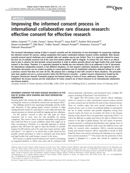 Improving the Informed Consent Process in International Collaborative Rare Disease Research: Effective Consent for Effective Research