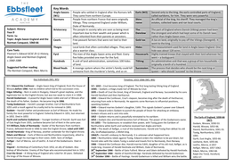Key Words Anglo-Saxons People Who Settled in England After the Romans Left
