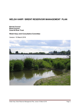 Brent Reservoir and Welsh Harp Management Plan