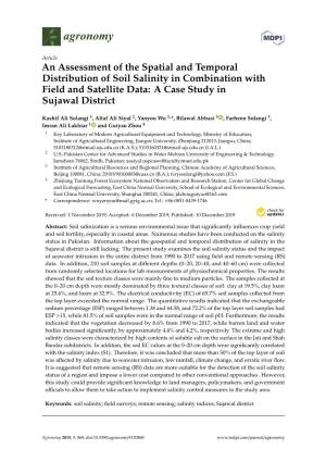 An Assessment of the Spatial and Temporal Distribution of Soil Salinity in Combination with Field and Satellite Data: a Case Study in Sujawal District