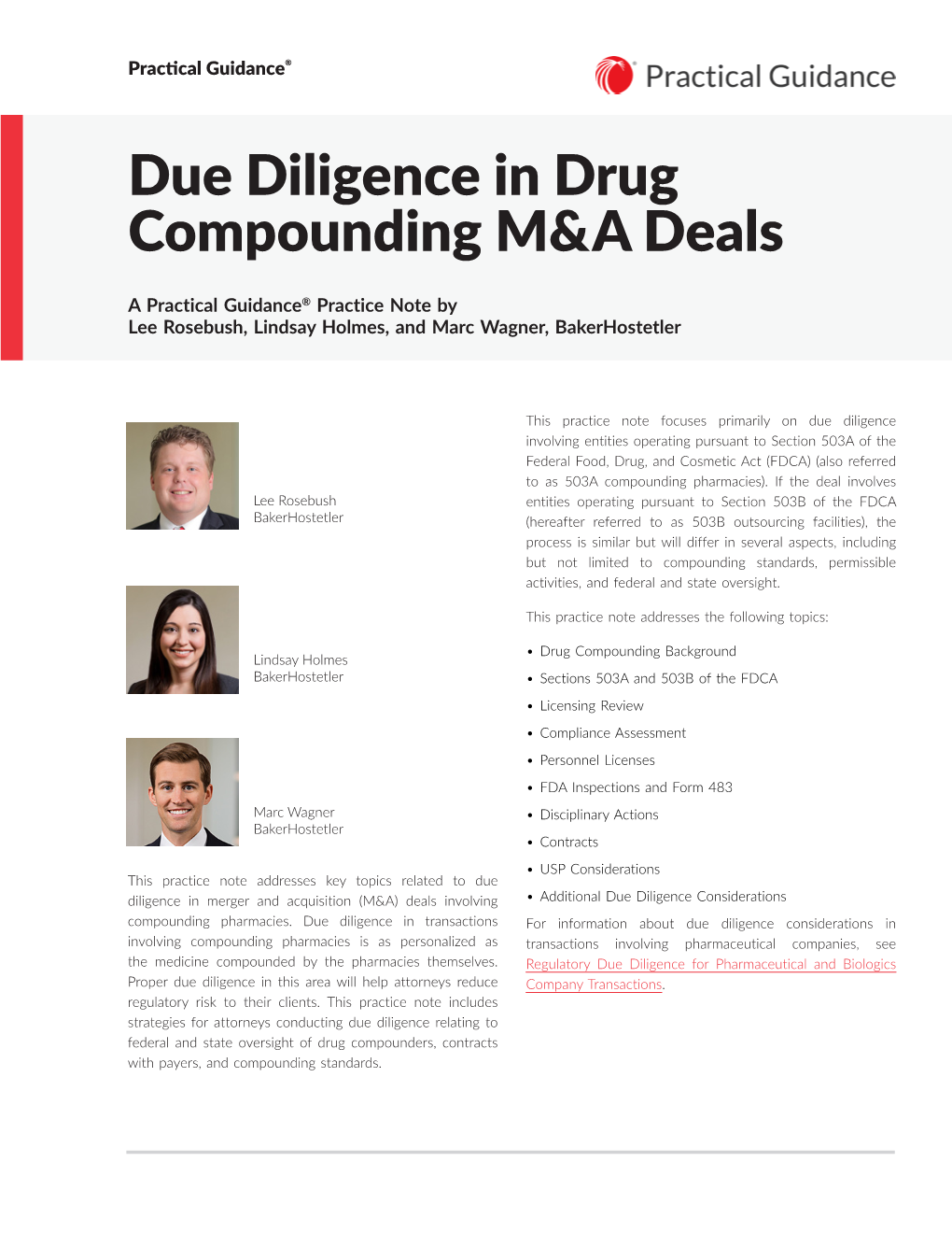 Due Diligence in Drug Compounding M&A Deals