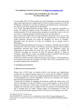 Autre Article Sur L'histoire Des Forges De Commercy, Sampigny, Boncourt