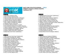 GIRLS PRIMARY SCHOOLS CROSS-COUNTRY, Castlelyons 2017