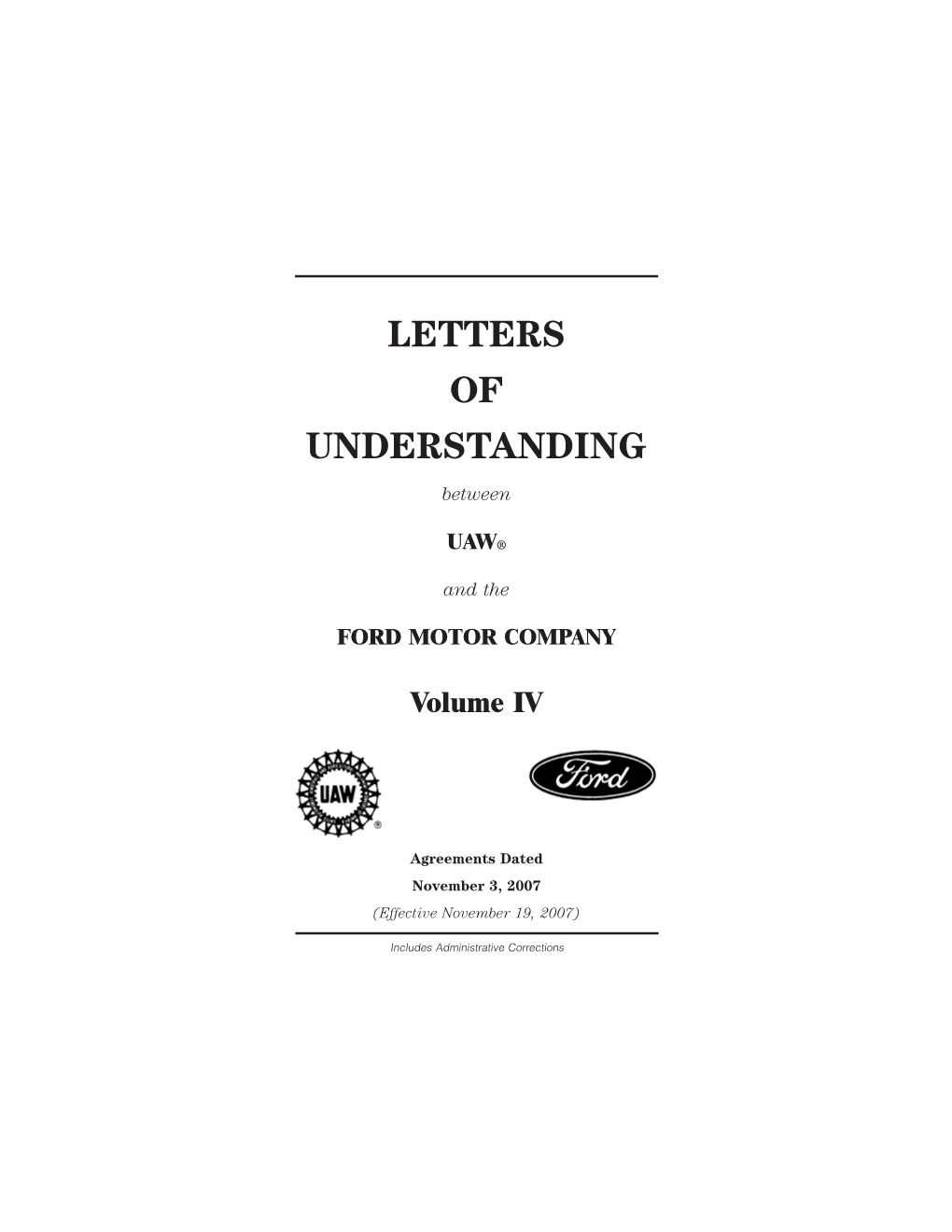 Volume 4: Letters of Understanding