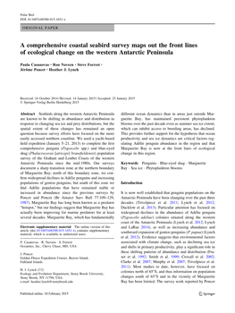 A Comprehensive Coastal Seabird Survey Maps out the Front Lines of Ecological Change on the Western Antarctic Peninsula