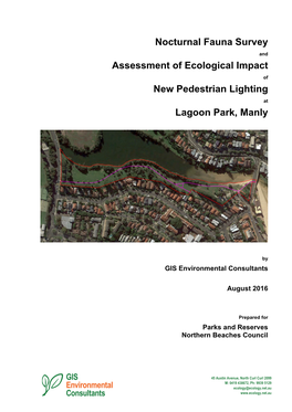 Manly Lagoon Park Fauna Survey Aug 2016 V5