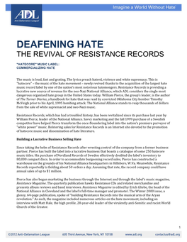 Deafening Hate the Revival of Resistance Records